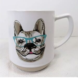 French Bulldog Blue‎ Eyeglasses Coffee Tea Mug 16 oz Capacity Frenchie Dog